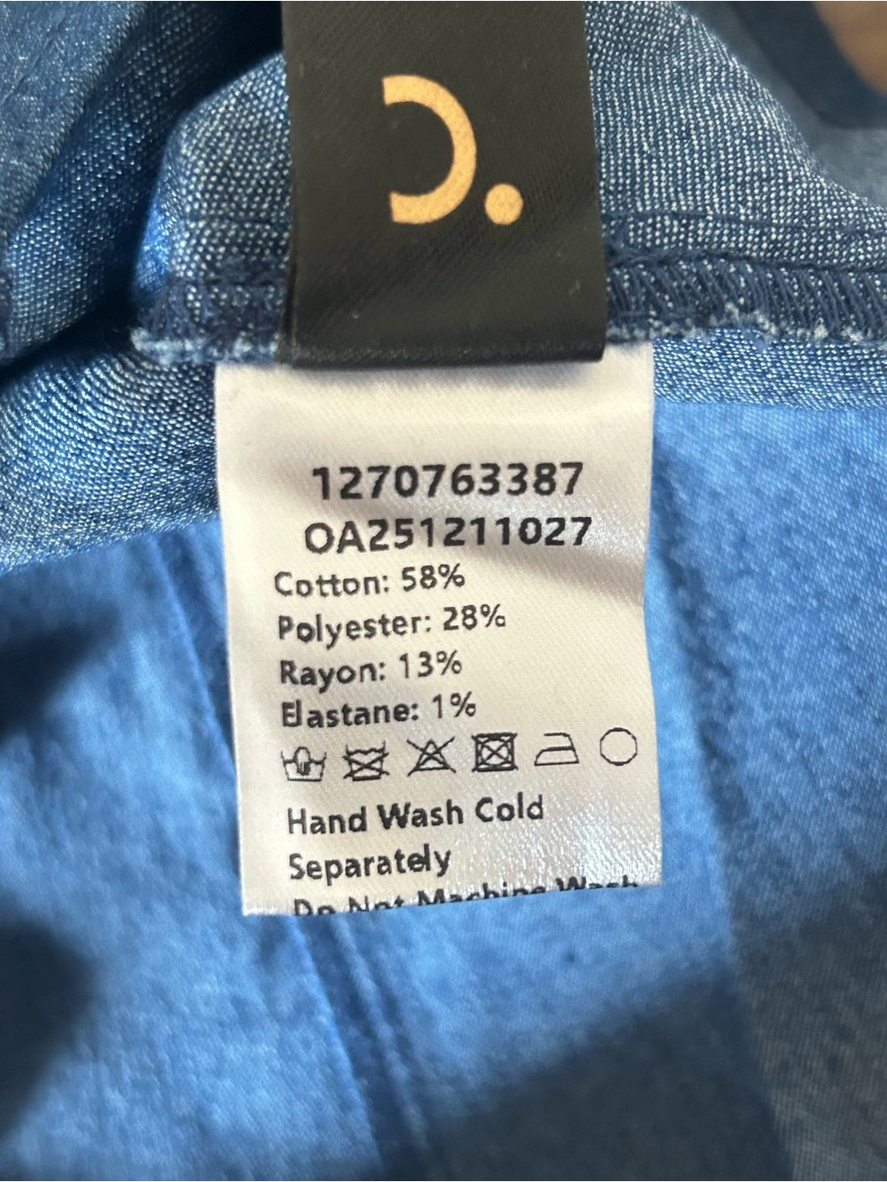 Denim  Halter Button-Front Peplum Top small Commense nwt - Picture 8 of 8
